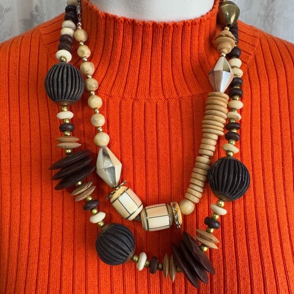 Chunky Boho Beaded Necklaces Chico’s and Kenneth Cole Set of 5 - Picture 7 of 10